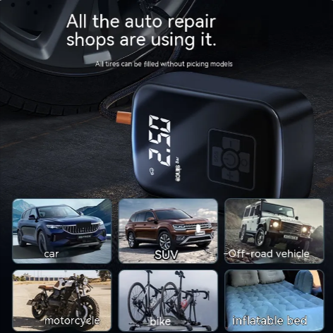 Puffr's RapidPump™ Portable Tire Inflator | Cordless Smart Car Pump with LED Light
