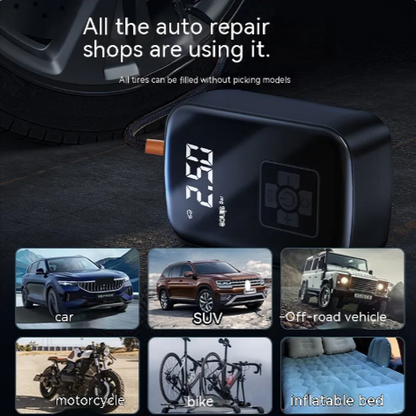 Puffr's RapidPump™ Portable Tire Inflator | Cordless Smart Car Pump with LED Light